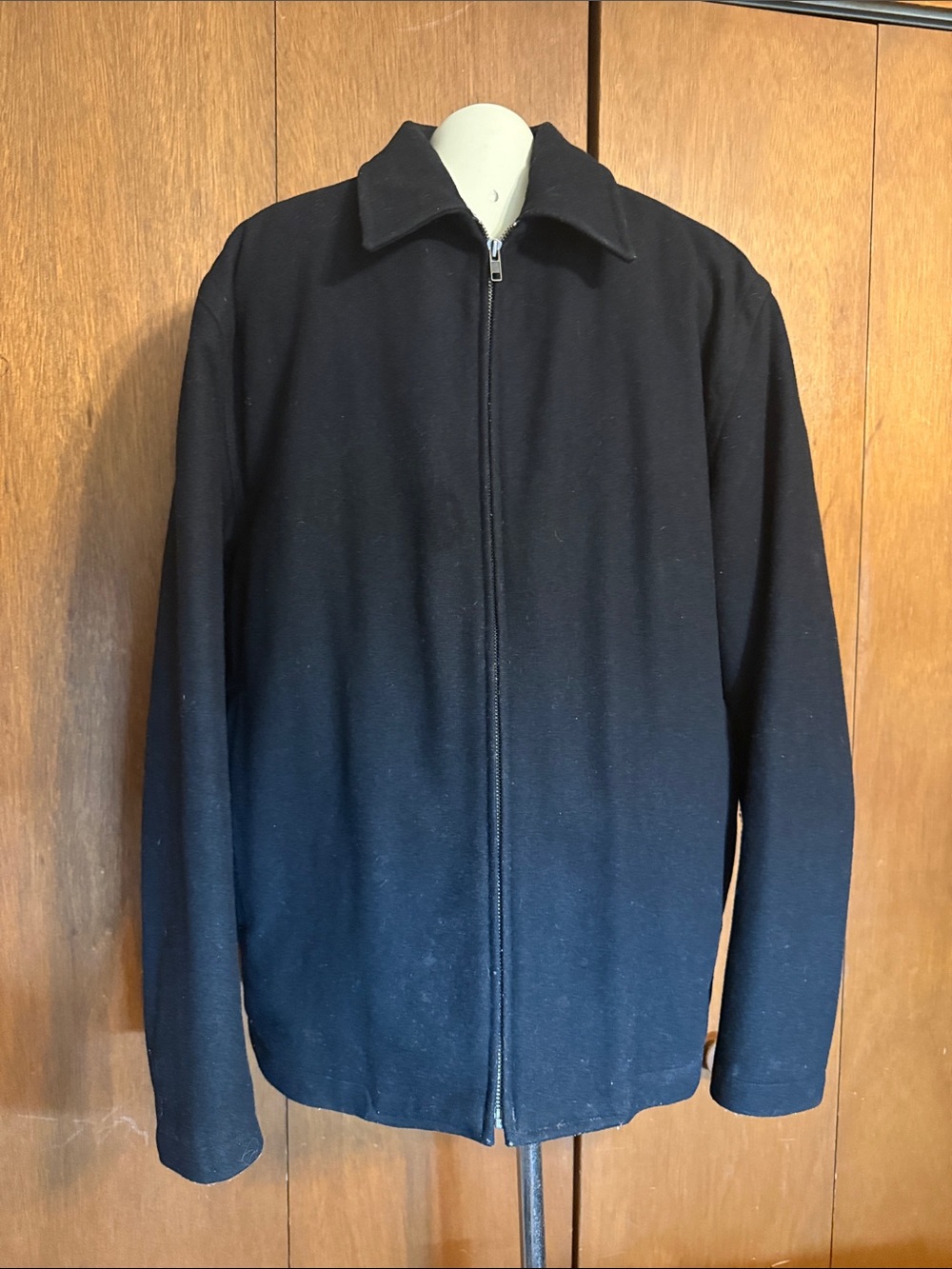 GAP Black Zip-Front Pea Coat